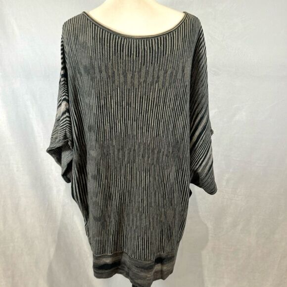 Coldwater creek black and cream dolman sleeve knit sweater top size 1X - Picture 4 of 6
